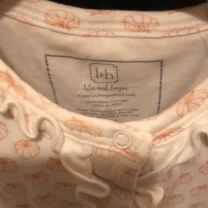 Lila + Hayes pumpkin onesie
